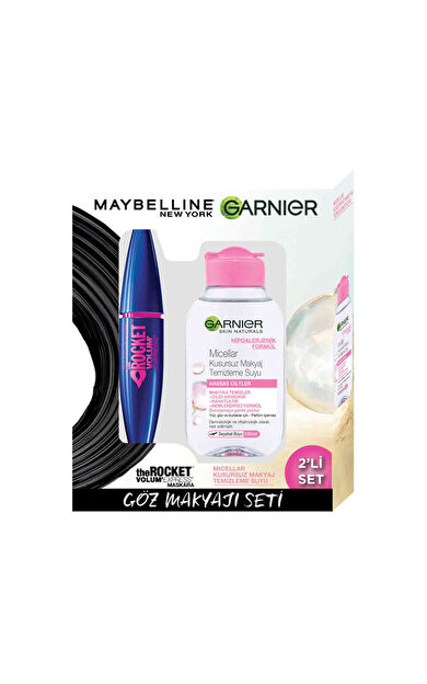 Maybelline New York Rocket Volume Maskara + Garnier Micellar Makyaj Temizleme Suyu 100 Ml Kofre
