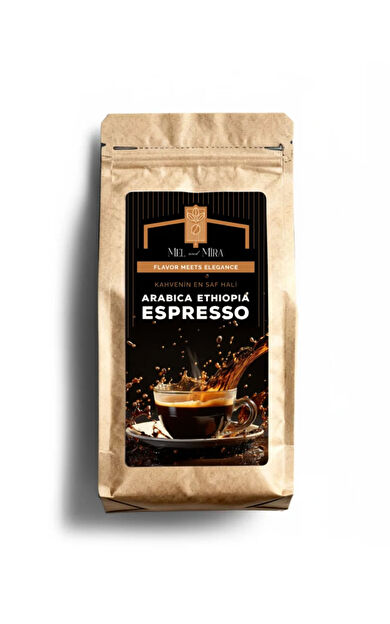 Mel and Mira %100 Arabica Ethiopia Espresso 200g. | Çekirdek Kahve | Odun Ateşi Kavrum | Orta Gövde, Dolgun Tat