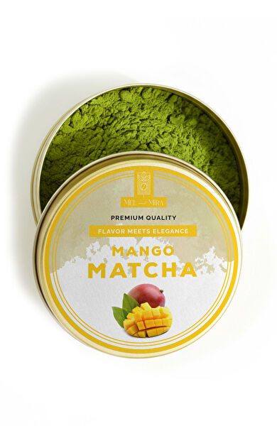 Mel and Mira Mango Matcha Powder 25g, Mango Aromalı Matcha Tozu Superfood