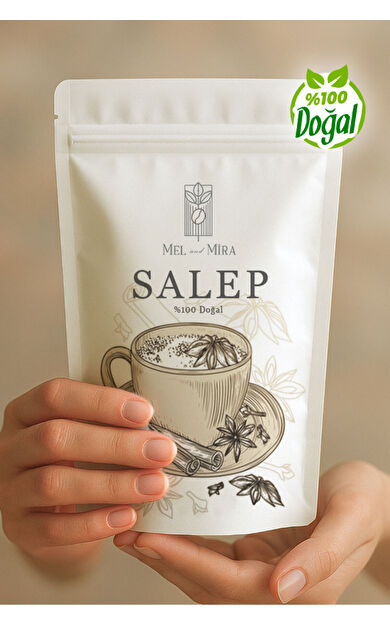 Mel and Mira Doğal Saf Sahlep 100g, 1. Sınıf Katkısız Toz Salep | Bucak Sahlebi | Dondurma Salebi