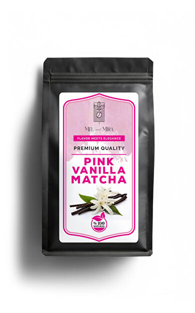 Mel and Mira Pink Vanilla Matcha 50g, Vanilya Aromalı Pembe Matcha | Doğal Pancar Renklendirici