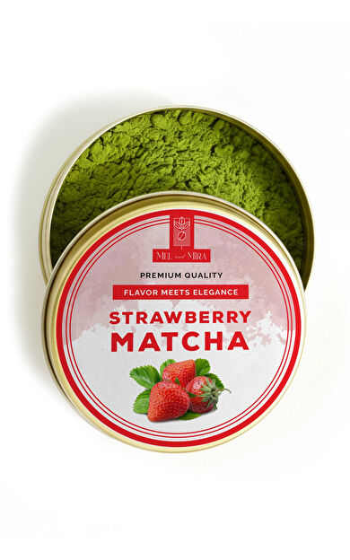 Mel and Mira Çilek Aromalı Matcha Tozu 25g, Strawberry Matcha Powder