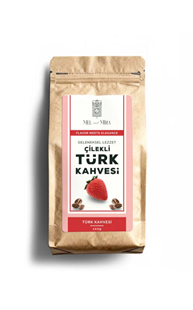 Mel and Mira Strawberry Turkish Coffee 200g, Çilek Aromalı Türk Kahvesi