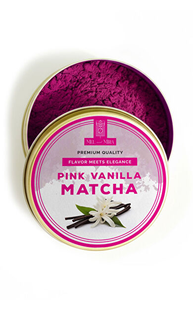 Mel and Mira Pink Vanilla Matcha 25g, Vanilya Aromalı Pembe Matcha | Doğal Pancar Renklendirici