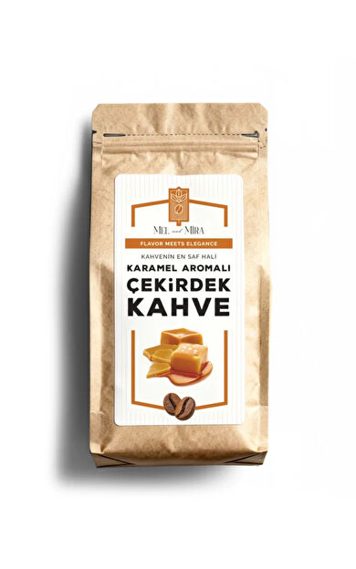 Mel and Mira Caramel Bean Coffee 200g, Karamel Aromalı Çekirdek Kahve