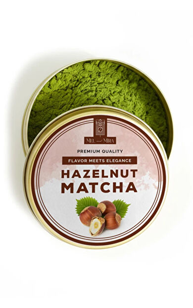 Mel and Mira Hazelnut Matcha Powder 25g, Fındık Aromalı Matcha Tozu Superfood