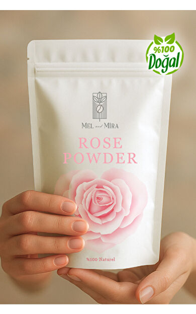 Mel and Mira Doğal Saf Gül Tozu 50g, 1. Sınıf Katkısız | Premium Pure Rose Powder | Vegan Maske İçin Uygun