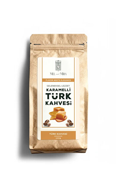 Mel and Mira Caramel Turkish Coffee 200g, Karamel Aromalı Türk Kahvesi