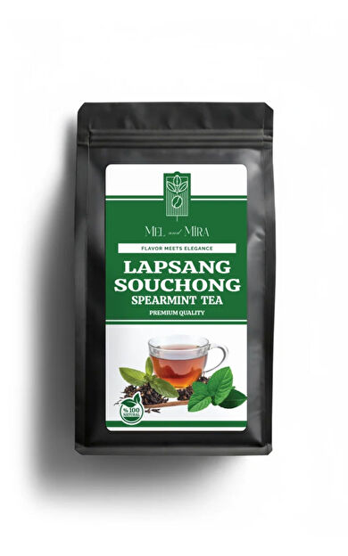Mel and Mira Premium Menthol Lapsang Souchong Black Tea 50g, Mentol Aromalı Lapsang Souchong Siyah Çay