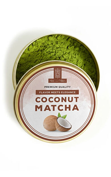 Mel and Mira Coconut Matcha Powder 25g, Hindistan Cevizi Aromalı Matcha Tozu Superfood