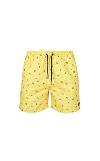 Miami Beach 204 Sarı Desenli Erkek Sort 204-SARI-DESENLI-ERKEK-SORT Erkek Şort Mayo Sarı