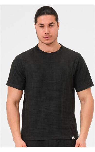 Erkek Petrol Yeşili %100 Pamuk Oversize Bisiklet Yaka Basic Tişört