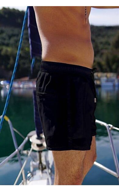Siyah Standart Boy Erkek Mayo Deniz Şortu