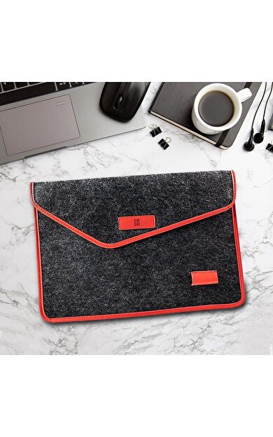 Minbag Aba Laptop Kılıfı 15 İnç Gri Kırmızı