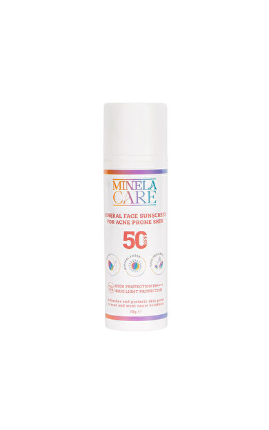 Minela Care Düzensiz Ciltler İçin Organik Mineral Filtreli Güneş Kremi Spf50 70 gr