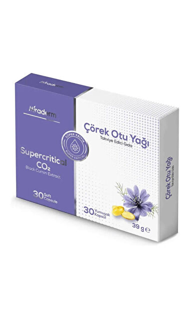 Miraderm Çörek Otu Yağı İçeren Yumuşak Kapsül Takviye Edici Gıda 30 Kapsül