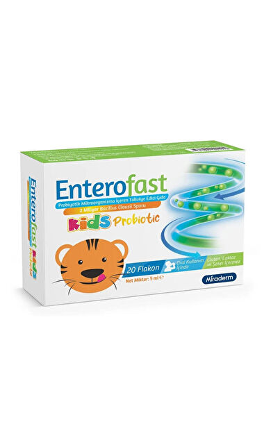 Miraderm Enterofast Kids Probiotic Takviye Edici Gıda 20 Flakon