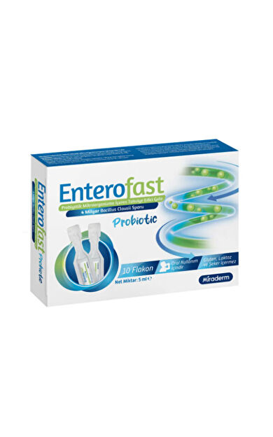 Miraderm Enterofast Probiyotik Mikroorganizma Takviye Edici Gıda 10 Flakon