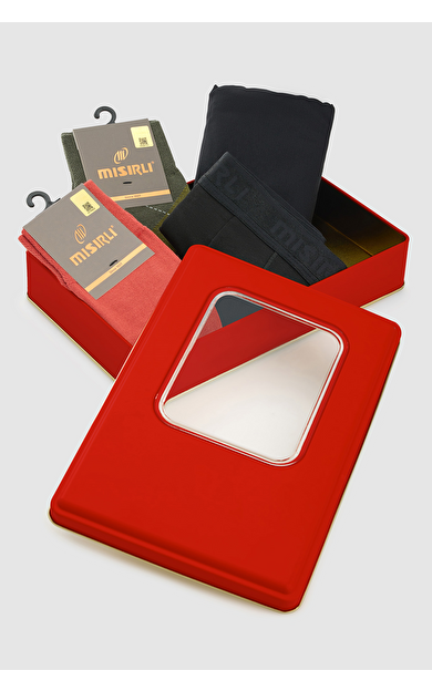 Erkek Kutulu Kırmızı Hediye Paketi