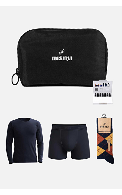 Erkek Lacivert Fanila Hediye Paketi