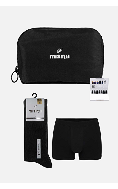 Erkek Siyah Gümüş  Hediye Paketi