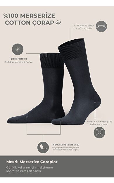 Erkek %100 Merserize 6 Çift Düz Süper İnce Soket Çorap Çok Renkli