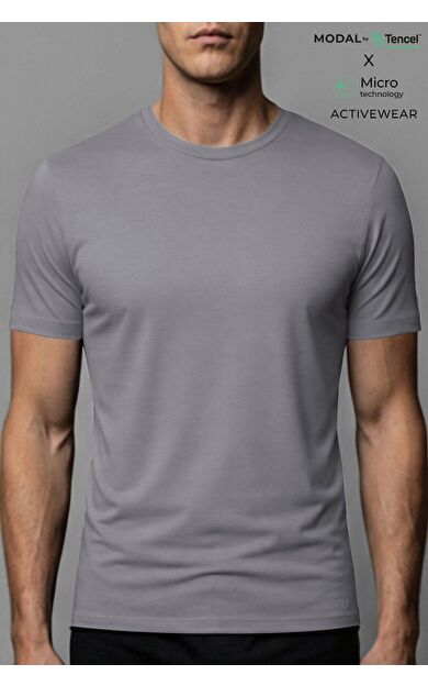 Erkek Activewear Arnaldo Modal By Tencel Tişört Gri