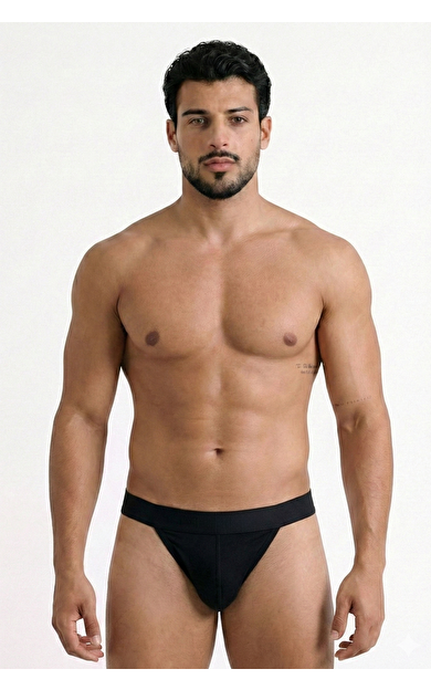 Erkek Modal Slim Fit Tanga Siyah