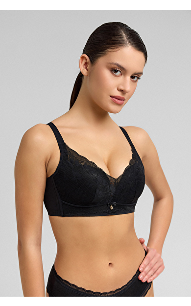 Dantel Detaylı Hayalet Sütyen SİYAH