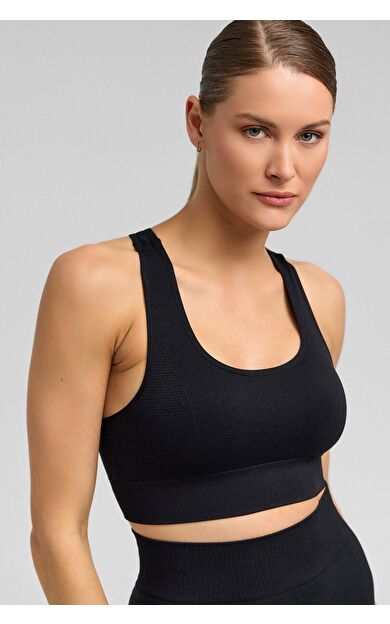 Kadın Activewear Bianca Seamless Sporcu Bralet Siyah