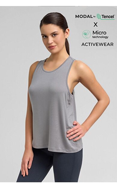 Valentina Kadın Modal By Tencel Sporcu Atlet Gri