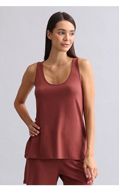 Kadın Bambu Regular Pijama Üst Bordo