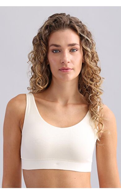 Kadın Modal By TENCEL MEGAN Crop Ekru