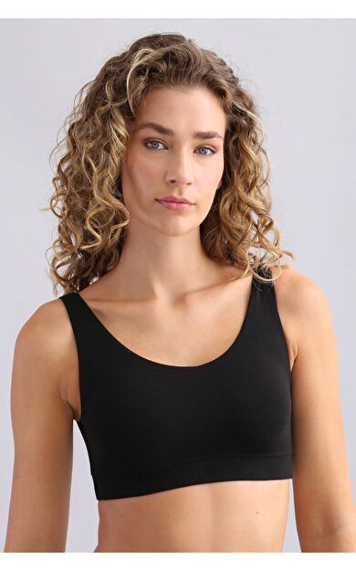 Kadın Modal By TENCEL MEGAN Crop Siyah