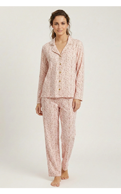 Kadın Tavşan Desenli Pijama Takımı AÇIK SARI