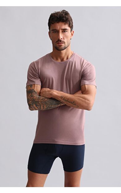 Mısırlı BAMBU HERCULES Slim Fit Bisiklet Yaka Fanila / T-Shirt Lavender