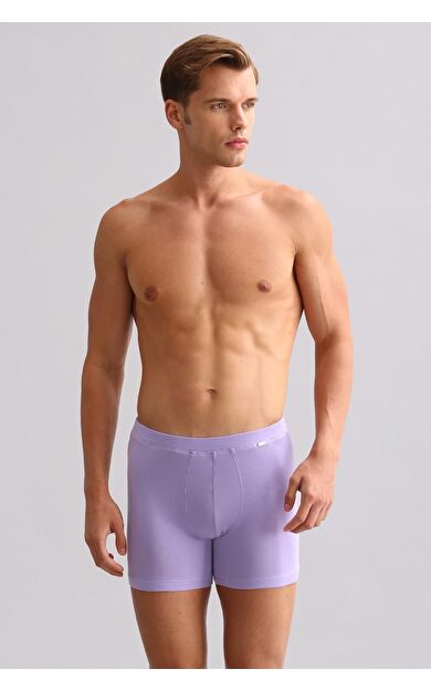 Mısırlı BAMBU ZEUS LUXURY Regular Fit Metal Armalı Long Boxer Mor