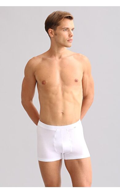 Mısırlı BAMBU ZEUS LUXURY Regular Fit Metal Armalı Boxer Beyaz