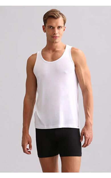 Mısırlı BAMBU ZEUS LUXURY Regular Fit Basic Atlet Beyaz