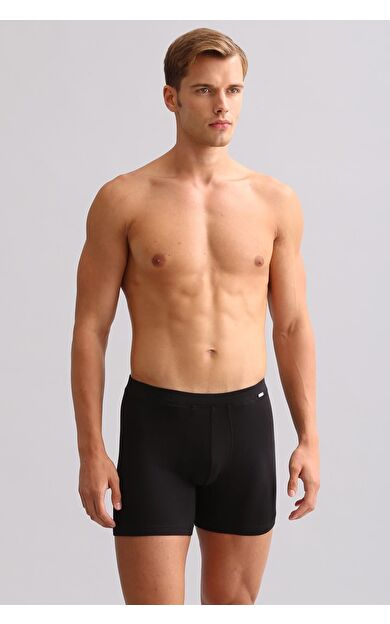 Mısırlı BAMBU ZEUS LUXURY Regular Fit Metal Armalı Long Boxer Siyah