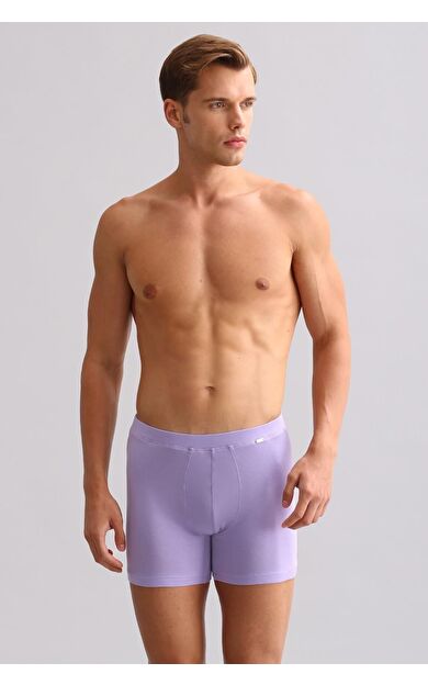 Mısırlı BAMBU ZEUS LUXURY Regular Fit Metal Armalı Long Boxer Mor