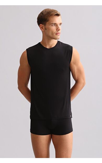 Mısırlı BAMBU ZEUS LUXURY Regular Fit Bisiklet Yaka Sporcu Atlet / T-Shirt Siyah