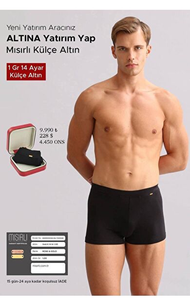 Mısırlı BAMBU ZEUS LUXURY ROSE Altın Boxer SİYAH