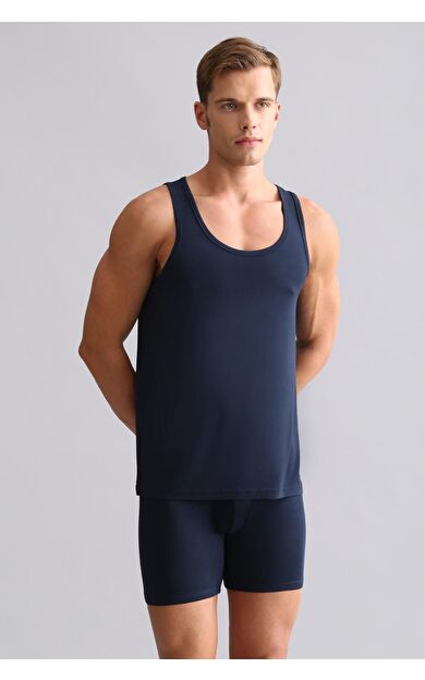 Mısırlı BAMBU ZEUS Regular Fit Basic Atlet / T-Shirt Lacivert