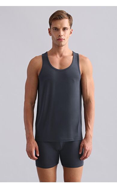 Mısırlı BAMBU ZEUS Regular Fit Basic Atlet / T-Shirt Antrasit