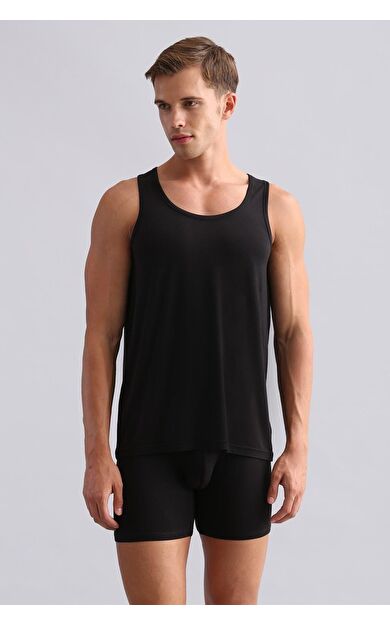 Mısırlı BAMBU ZEUS Regular Fit Basic Atlet / T-Shirt Siyah