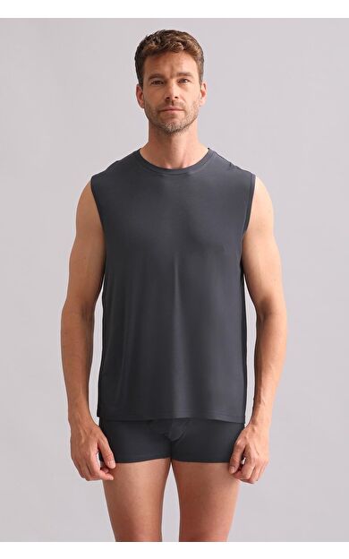 Mısırlı BAMBU ZEUS Regular Fit Bisiklet Yaka Sporcu Atlet / T-Shirt Antrasit