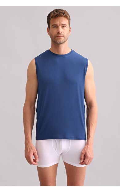 Mısırlı BAMBU ZEUS Regular Fit Bisiklet Yaka Sporcu Atlet / T-Shirt Gece Mavisi