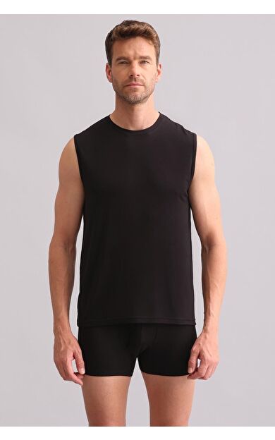 Mısırlı BAMBU ZEUS Regular Fit Bisiklet Yaka Sporcu Atlet / T-Shirt Siyah