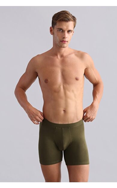 Mısırlı BAMBU ZEUS Regular Fit Long Boxer Koyu Haki